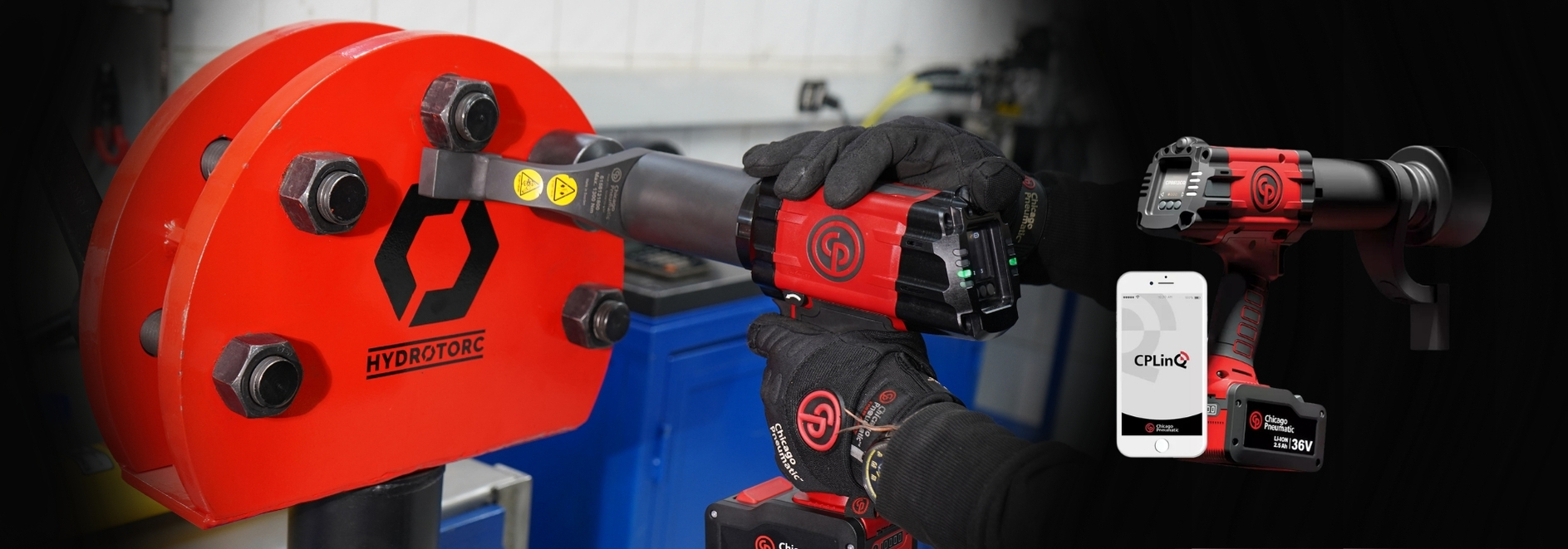 Llave de torque Chicago Pneumatic CP86 en uso