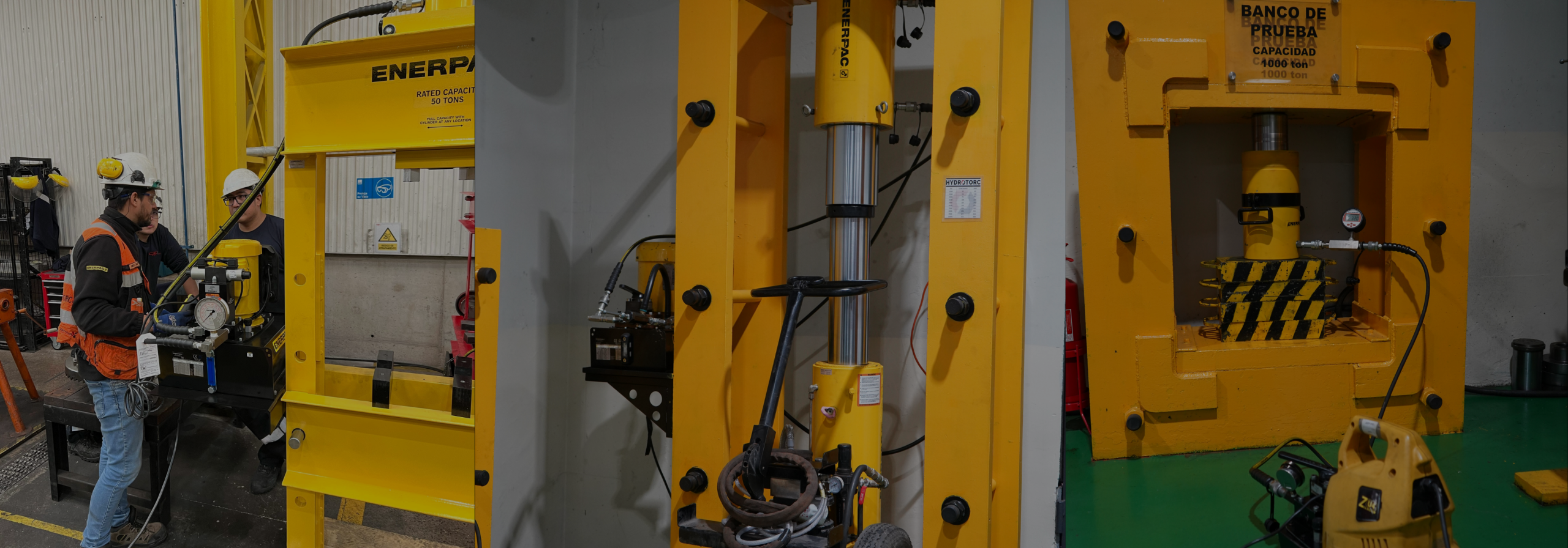 Técnico Hydrotorc reparando un cilindro hidráulico Enerpac