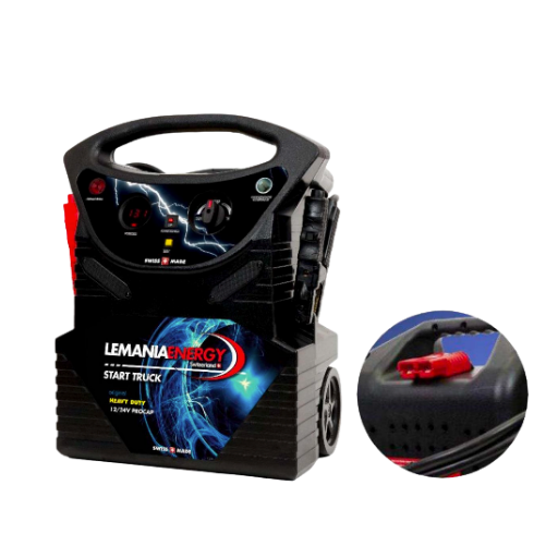 Partidor Procap C1 TR Start Truck Lemania Energy, con detalle de pinza roja con fusible